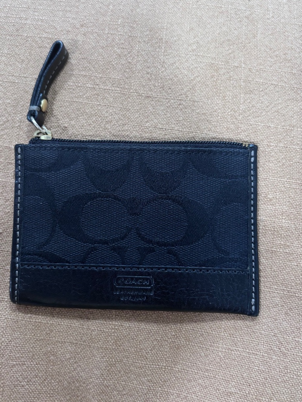 COACH BLACK MATERIAL COIN PURSE